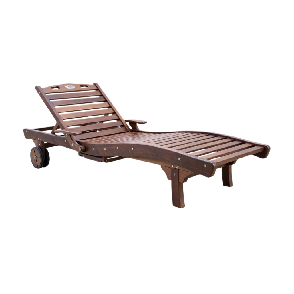 Wooden Folding Lounge Chair with Wheels
