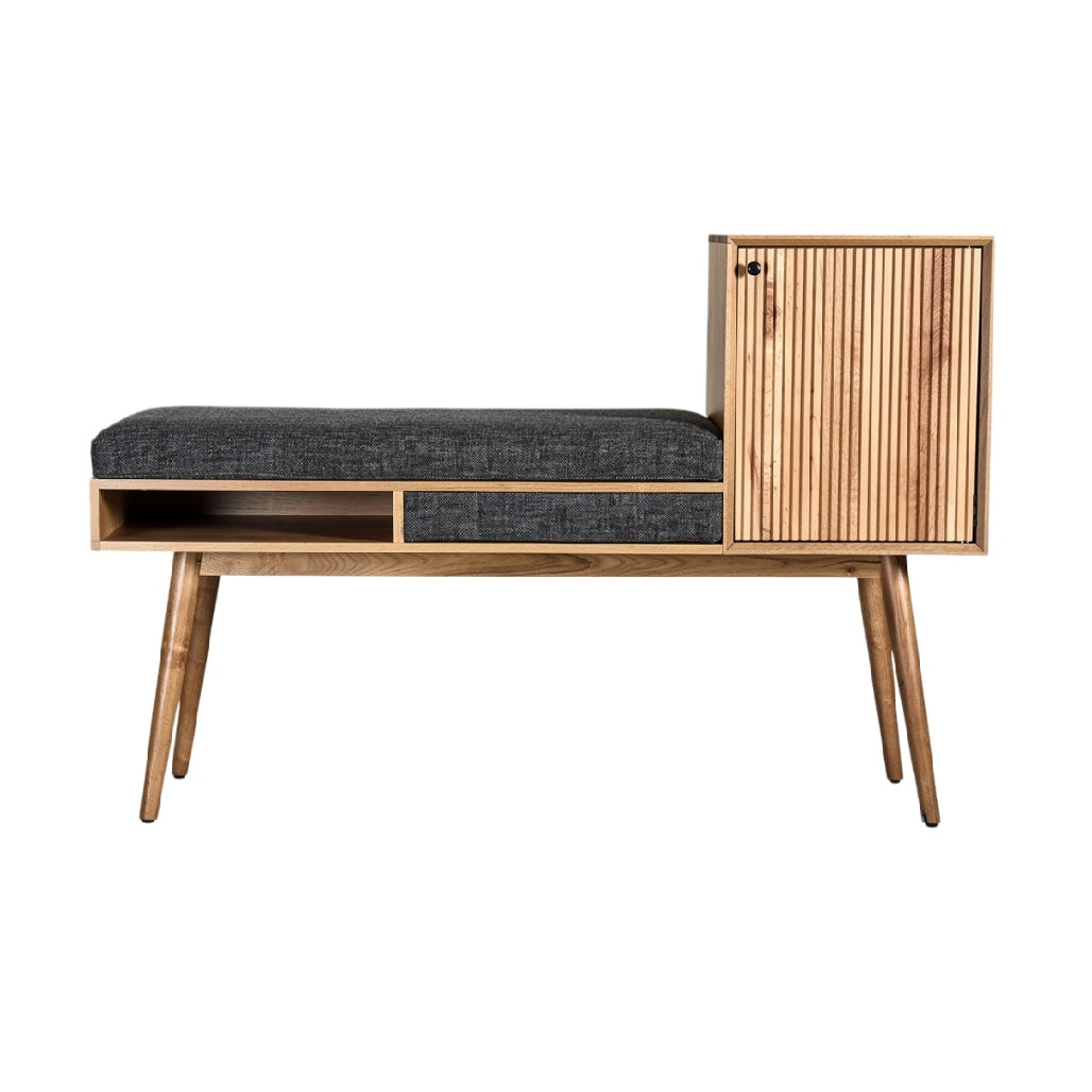 Stylish Modern Bench with Storage and Upholstered Seat