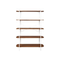 Modern Wood and Metal Bookshelf with Five Shelves
