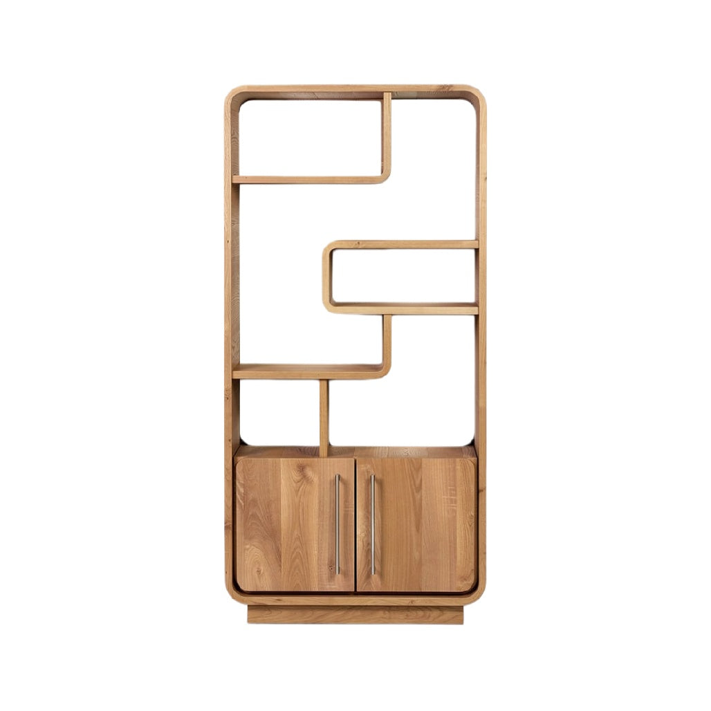 Modern Wooden Display Shelf with Unique Design