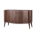 "Mid-Century Modern Walnut Sideboard with Sleek Design"
