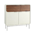 Modern White and Wood Sideboard Cabinet with Drawers