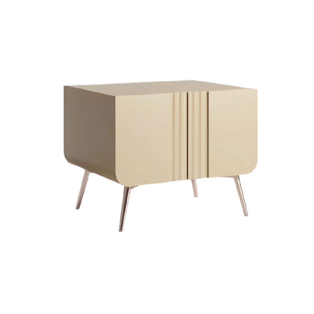 Modern Minimalist Beige Side Table with Simple Lines